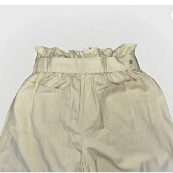 Abound Womens Paper Bag Jogger Khaki Pants High Waist Belted Pockets Size XS - Picture 6 of 8